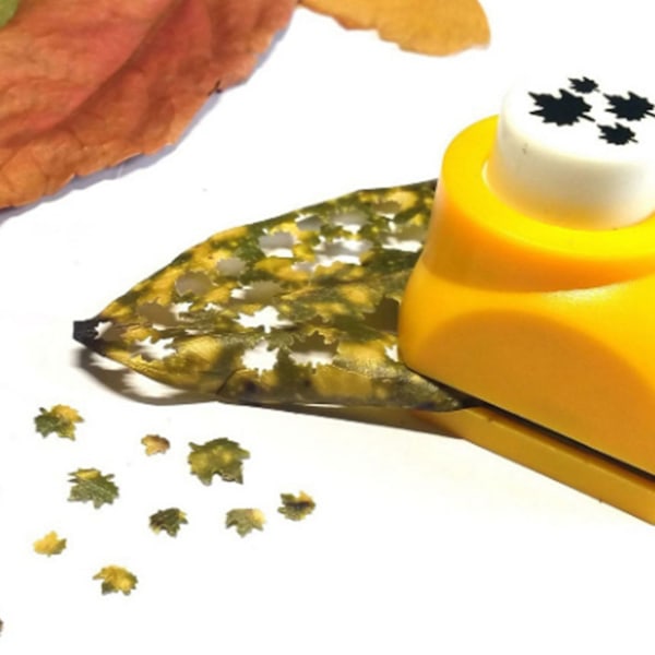 Vakker papirstempelkutter treblad lageform DIY håndverkstilbehør med 8 stk papirmapleblad