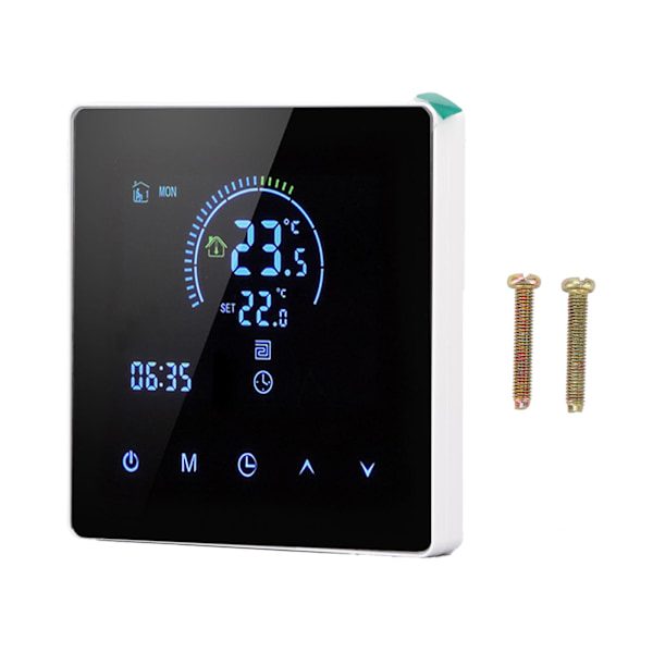3A Smart Termostat Intelligent Touch Fargeskjerm LCD Display Termostat Vannvarmer Kjele for Hjemmekontor Kjøpesenter Butikk Hvit WiFi-modell
