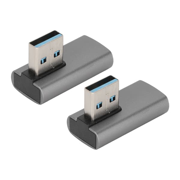 2 st USB3.0 hane till hona-adapter 10 Gbps snabb värmeavledning liten bärbar 90 graders USB-adapter för hemmakontor