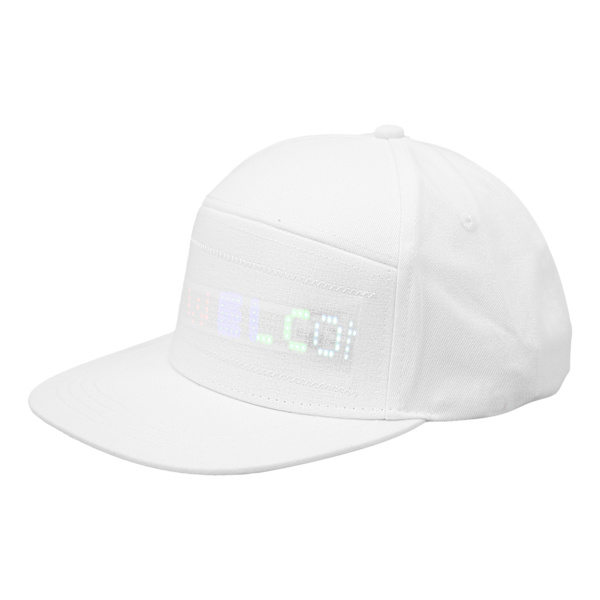 LED-kasket programmerbar Bluetooth APP-styring redigerbar farverig LED-hat til udendørs koncert karneval hvid