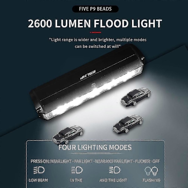 Nye 2600 Lumen Mountaincykellygter For og Bag Genopladeligt LED Cykellygte Sæt