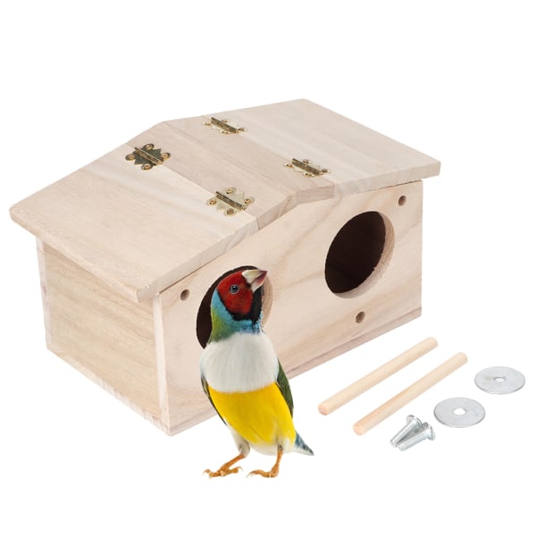 Wooden Pet Fuglereir Hus Avlsboks Bur Birdhouse tilbehør for papegøyer Svaler