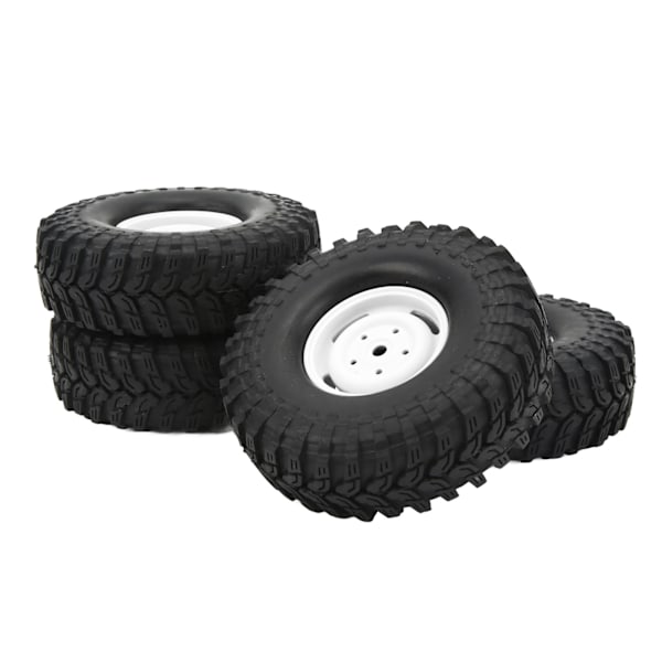 4 stk 1,9 tommers RC-dekk i gummi, slitesterke og slitesterke RC-bildekk for RC-crawler terrengkjøretøy hvite