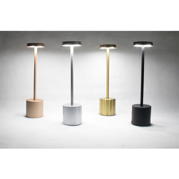 3 färger I-formad bordslampa steglös dimning LED ögonskydd sängbordslampa skrivbordslampa för atmosfär guld