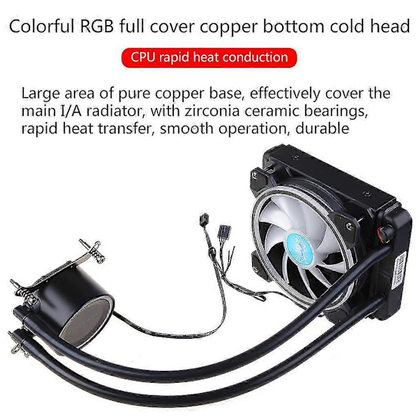 Farverig Rgb Cpu Køler Kabinet Radiator Cpu Luftkøler 120mm 12v 4 Pin Pwm Blæser