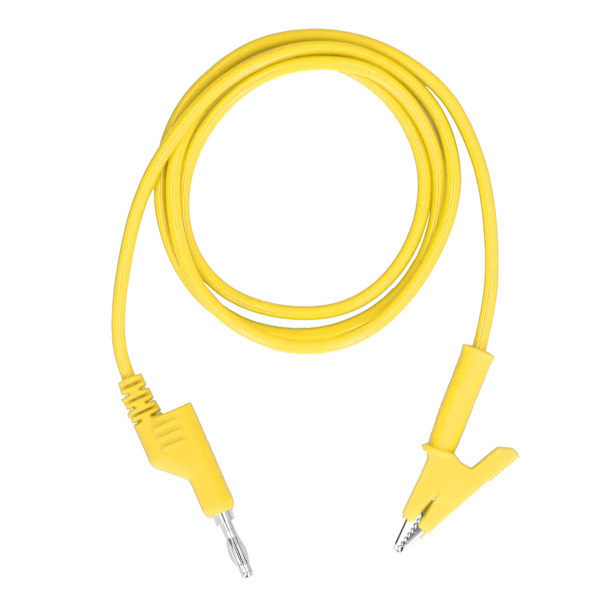 Krokodilklämma testkablar Bananplugg Trådkabel flexibel för elektrisk testning J.70035-1 4mmYellow
