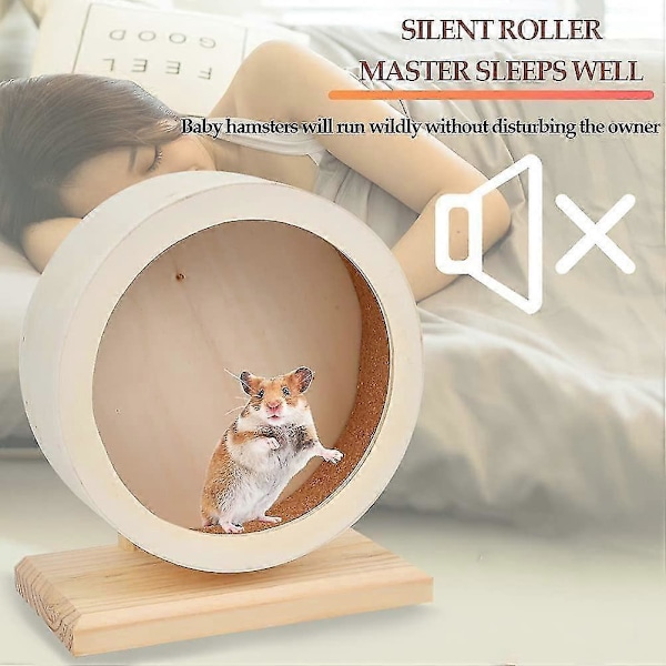 Hamsterhjul, Hamsterhjul Ljuddämpare Trä Hamsterhjul Gerbil Chinchillahjul Litet Gnagarehjul (s)