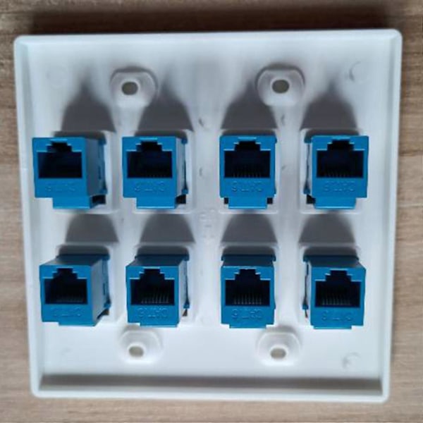 Ethernet-seinälevy 8 porttia - Kaksiosainen Cat6 RJ45 Keystone -liitinverkkokaapelin etulevy naaraspuolinen