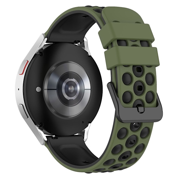 Garmin Venu 2 Plus / Venu Sq 2 20 mm pehmeä silikoniranneke armeijanvihreä ja musta