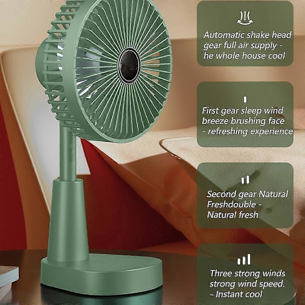 Bærbar Foldbar Ventilator, Til Hjemmet, Camping, Udendørs Og Kontor