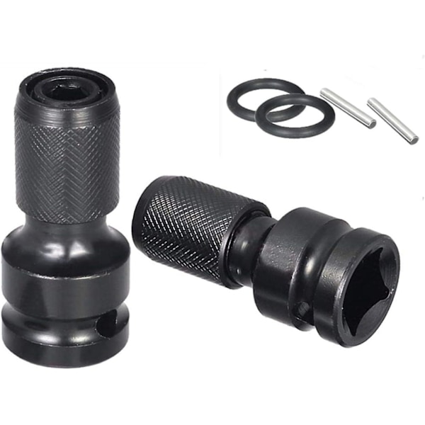 1/2\" Kvadratisk Fäste till 1/4\" Hex-fäste Adapter för Slagnyckel - Set med 2