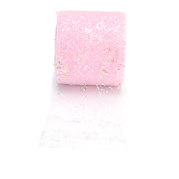 Tylltyg 25 Yards 6cm Polyester Material Lätt Bärbar Tyllrulle för Kläddekoration Ljusrosa