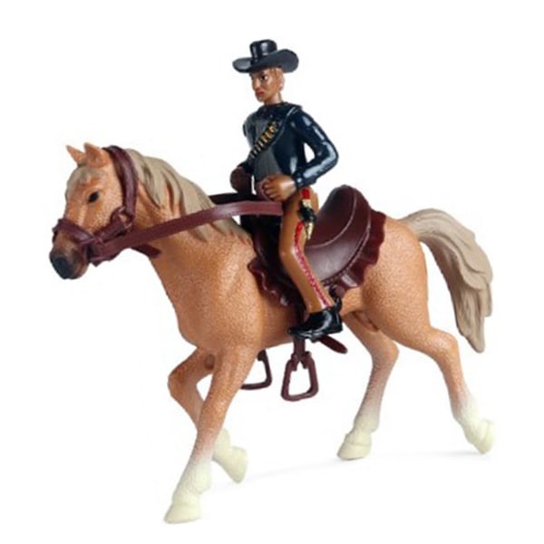 Cowboyhästleksak Hög simulering Naturtrogna detaljer Säker plast Ljusa färger Ridfigur för barn Bordsskiva Gul häst
