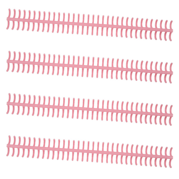 10 stk 34 hull bindersrygg i plast, avtakbare løse bladringer, 12 mm diameter, rosa