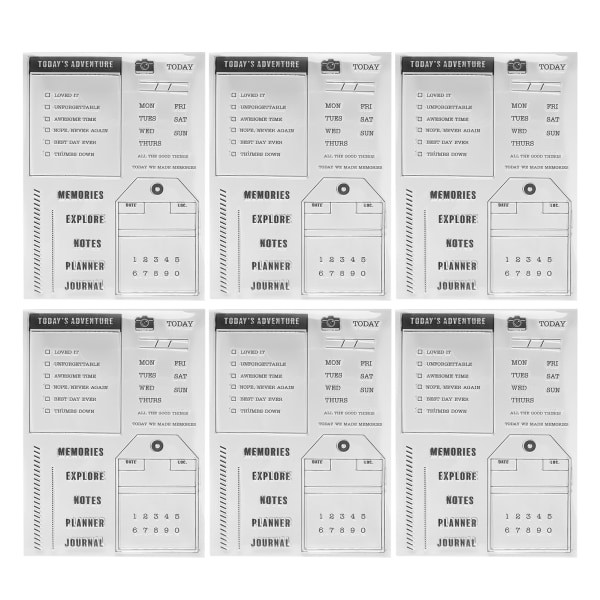 6 STK klare stempel dekorative stempler for kortlaging DIY Scrapbooking Album Paper Crafts T1993