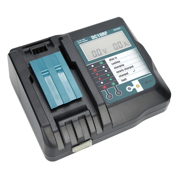 DC18RF lader med skjerm USB-grensesnitt passer for Makita 14V/18V litiumbatteri EU 100V‑240V