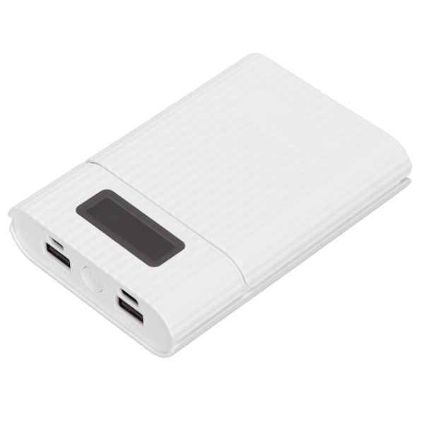 M09B 4x18650 Batterilagringsbox Micro Typ C Ingångsport Bärbar DIY Power Bank Kit Vit
