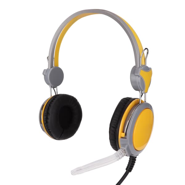 Gaming Headset Støjreducerende Stereo Ergonomisk Kablet Computer Gaming Hovedtelefon med Mikrofon til PC Gul