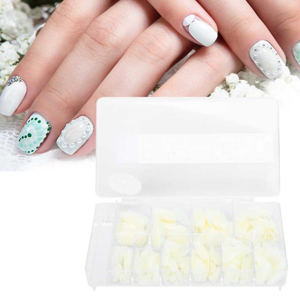 500 stk Professionelt DIY Akryl UV Gel Fake Nail Art Tips Værktøj med Box500 stk Naturlig farve