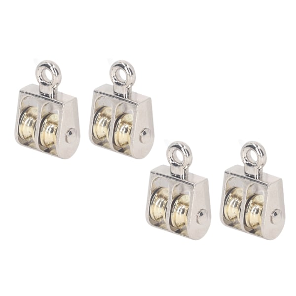 4 st Dubbel Remskiva Block 100KG 220LBS Lager Zinklegering Kranlyft Dubbel Remskiva Rulle