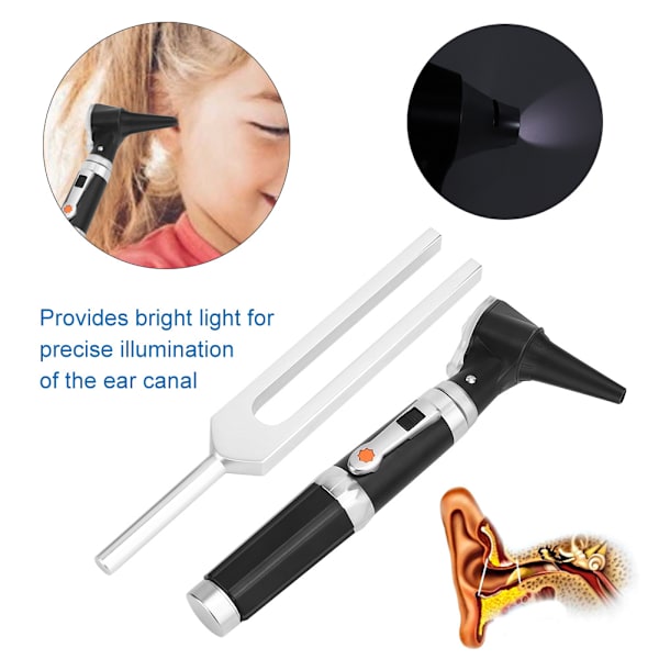 Multifunktion Öroninspektion Otoskop Pupill Oral Fundus Hem Ficklampa