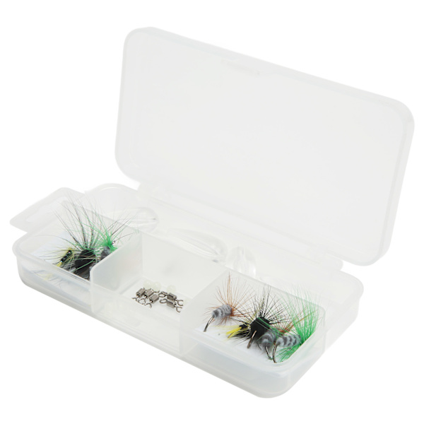 Flugfiskeflugor Kit Flugfiskebete Kit med Kastare Kroksvängbar Plastpärlor Förvaringslåda
