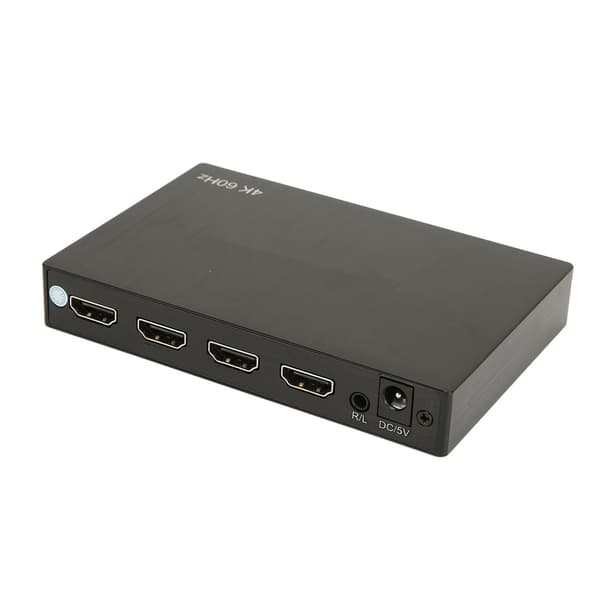 4K HD Multimedia Interface Switch Splitter 2 in 4 ut med fjärrkontroll 4x2 Matrix Splitter Switcher med SPDIF och 3,5 mm ljud EU-kontakt