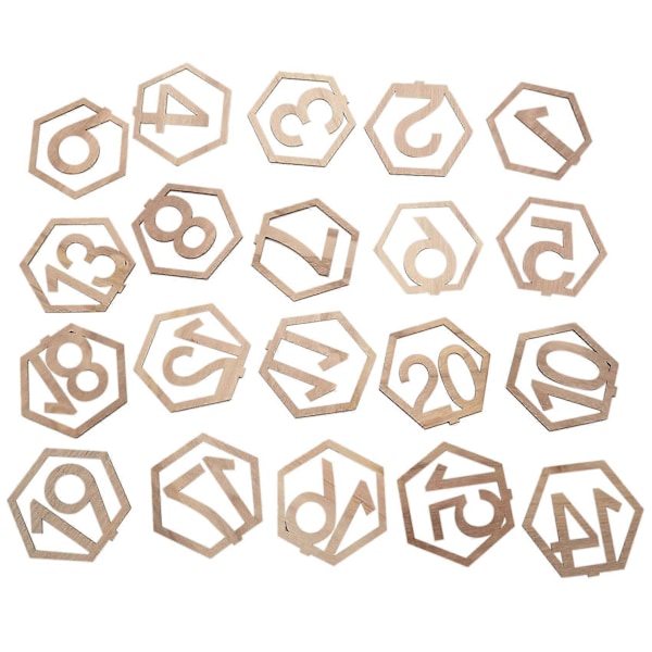 1-20 Nummer Hexagon Trä Rustik Bröllopsförlovning Sittplats Skylt