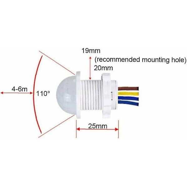 Infraröd Rörelsesensor LED Downlight Pir100v-240v Ljusbrytare