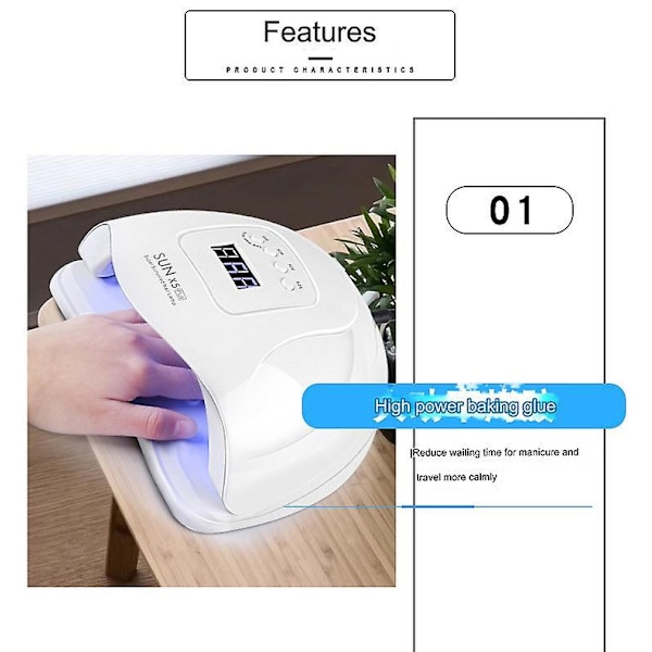 Sun X5 Plus LED Lampe 80 Watt Negletørker LCD-Skjerm 36 LED Negletørkerlampe for Herding av Gel Polish Bilsensor Timer Neglemanikyr EU Plugg