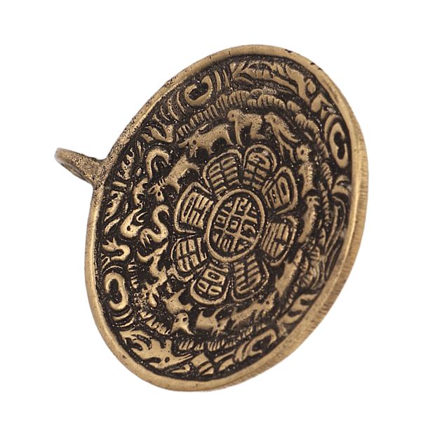 Amulettiriipus Nepalilainen Gossip-tyylinen messinki Pyöreä Lucky Rope Hole Design Koristeellinen riippuriipus taustapeiliin