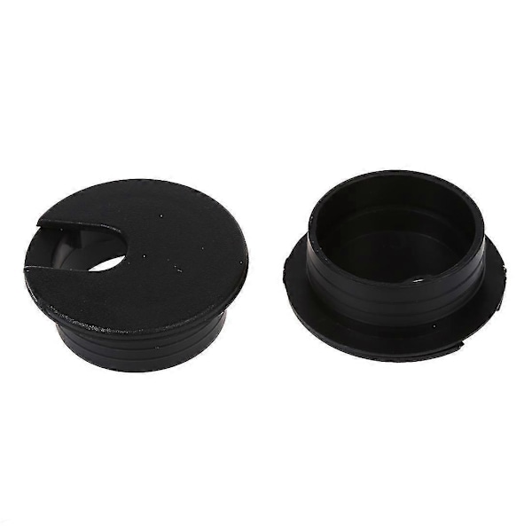 10 stk. 35mm Svart Kabelgjennomføring Kabeluttak Skrivebord Bordledning