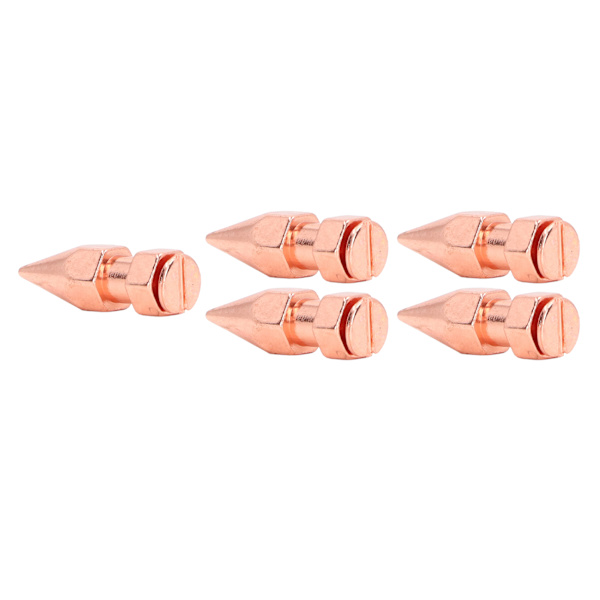 5 stk. tøj pigge 8x26mm Hex Rose Gold Stærke kobber punk stil pigge og nitter til sko bælter tøj