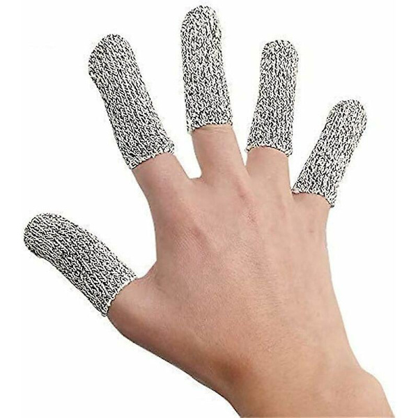 Set med 5 skärbeständiga fingerskyddshandskar, fingerskydd och handskydd