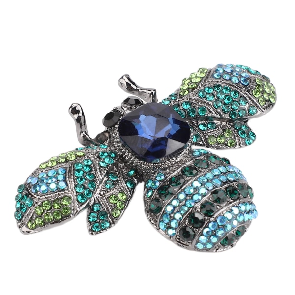 Brosch Smycken Retro Bee Form Legering Attraktiv dekorativ Strass Nål prydnad för kappa Kostym Blå