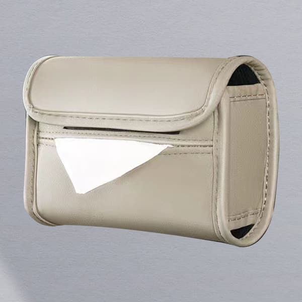 Armstöd Tissue Box Hållare Slitstark Pu Läder Baksätes Tissue Fodral Hållare Servett Organizer Beige