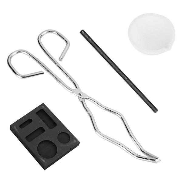 4 st/set Grafit Smältset Kvarts Skålar Lång Tång Tråg Omrörningsstav Smältning Smedja Kit