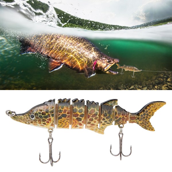 11cm Kunstig Fiske Agn Plast Multiseksjon Synkende Wobbler Kroker Utstyr(JM040-5)