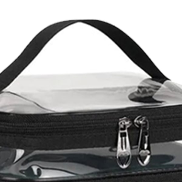 Dubbellagers sminkväska Bärbar vertikal case med stor kapacitet kosmetisk väska för resegrön