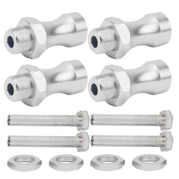 12 stk 1/10 til 1/8 RC Modellbil Deler Aluminiumslegering 12mm Til 17mm Hjulnavadapterkobling Sølv