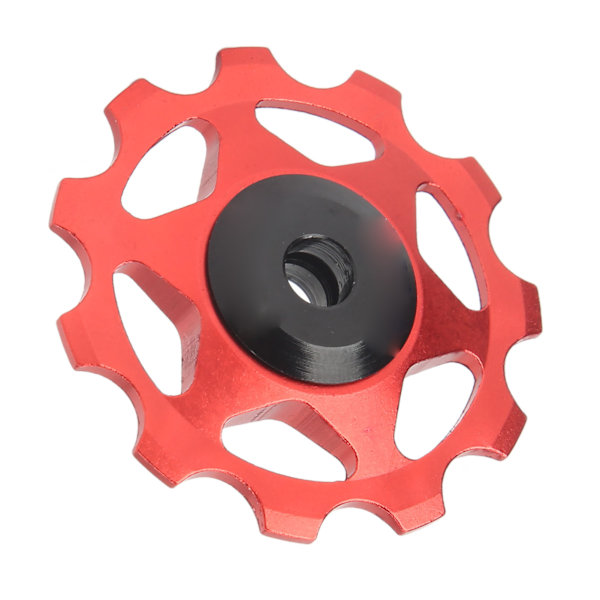 Bakväxelrulle 11 tänder Aluminiumlegering ihålig design Starkt stöd Inbyggt lager Cykelstyrningshjul Röd