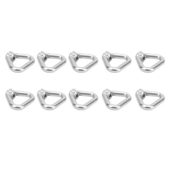 10 st Silver skruvmutter 304 rostfritt stål triangelring mutter öga mutterfäste M8