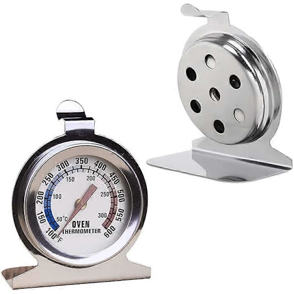 Ovntermometer, 300 / 600 Termometer for Matlaging på Kjøkkenet, Termometer i Rustfritt Stål for Vedovn, Brødovn, Konditori