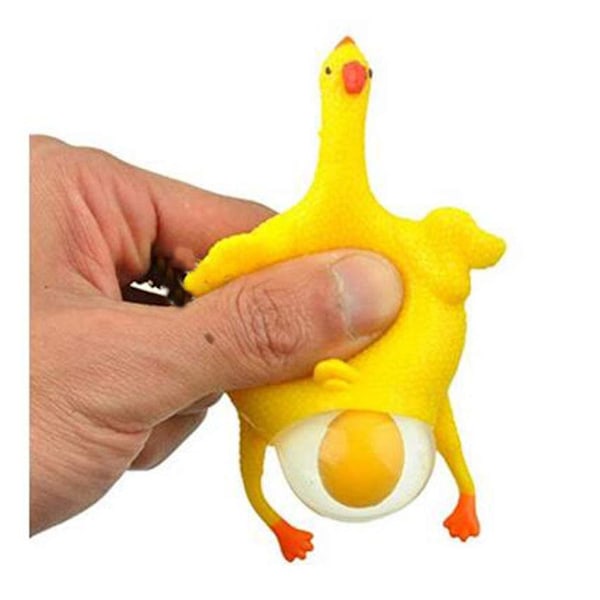 Rolig Squishy Kyckling och Ägg Stressavlastande Leksak Set 9cm Original Gul Tvåpack