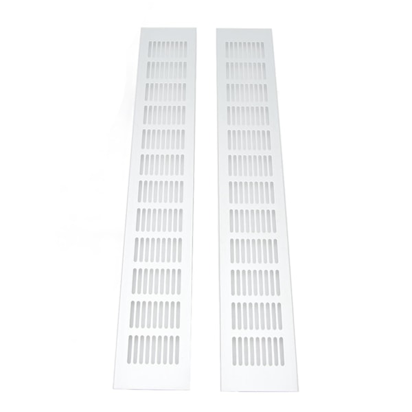 2 st Luftventilationsgaller Aluminiumlegering Rektangulär Ventilationsplatta för Skåp Skoskåp Garderob 80x500mm