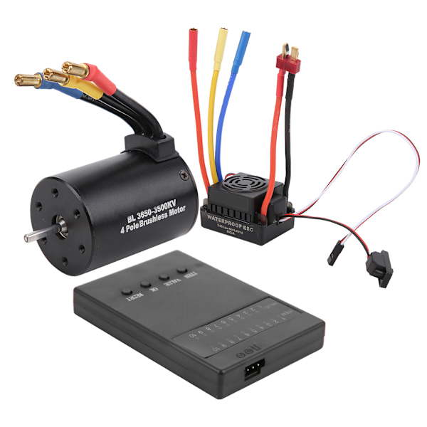 3650 3500KV Børsteløs Motor Programmeringskort 60A ESC med Vanntett BEC for 1/10 RC Bil