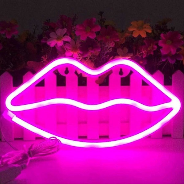 2025 Nya Läppformade Neonskyltar Led Romantisk Konst Dekorativa Neonljus Väggdekor Studio Party