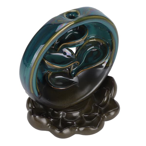 Røgelsesbrænder Vandfald Lotus Base Keramisk Holder Aromaterapi Ornament Boligindretning