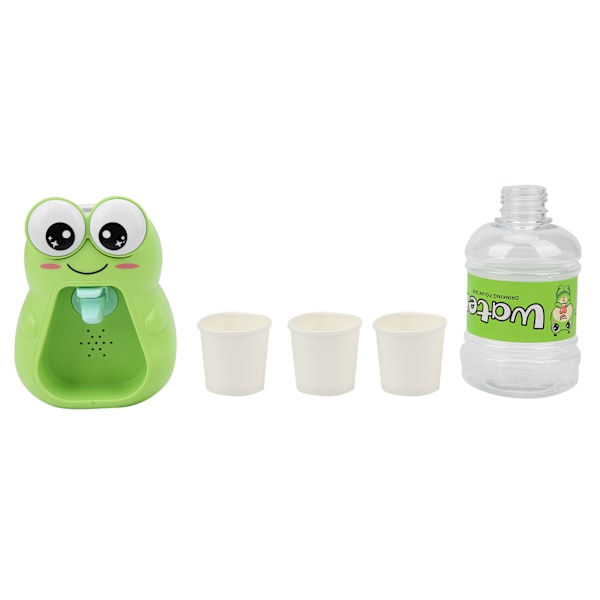 Water Dispenser Toy Drinking Fountain Mini Simulation with Light Sound Effect Supplies(Frog Water Dispenser 3 Cups (light and sound version) )