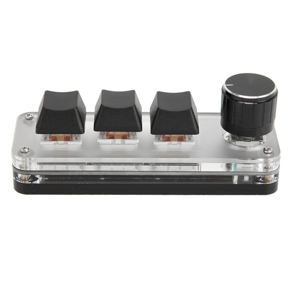 Mini tilpasset tastatur 3 taster Rød bryter-snarveier Plug and Play RGB-bakgrunnsbelyst programmeringsmakro-tastatur for bærbar PC